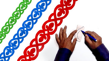 Easy paper border cutting designs | border design for bulletin board।কাগজের ফুল বানানো।