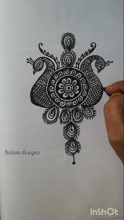 Design no:5 ❤ peacock kolam......🤩 subscribe for more videos 👉