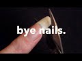 Cutting off my long natural nails... again.