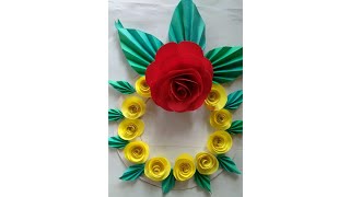 Papper flower wallhanging / easy wall Decorations ideas/new papper crafts ideas #crafty_girl