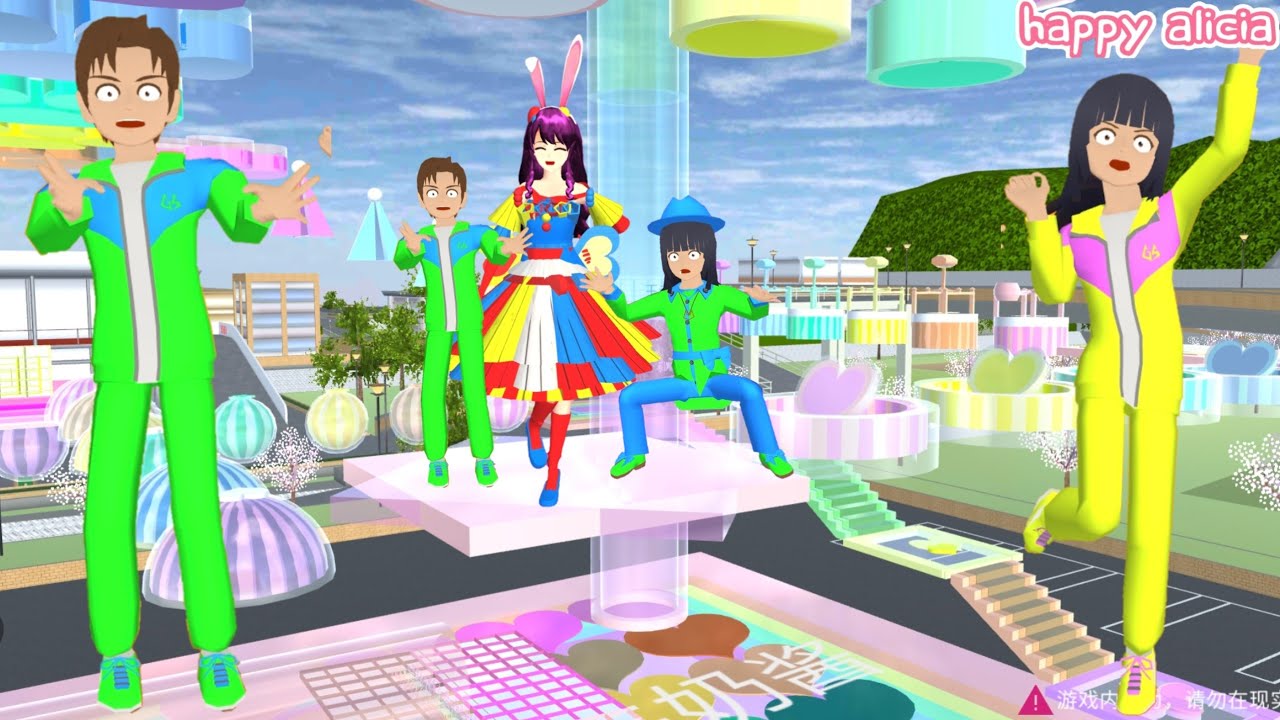 Yuta VS Mio Lomba Parkour Pelangi Dapat Hadiah Duit 😱🤣🌈💸 | Sakura School Simulator | Happy Alicia