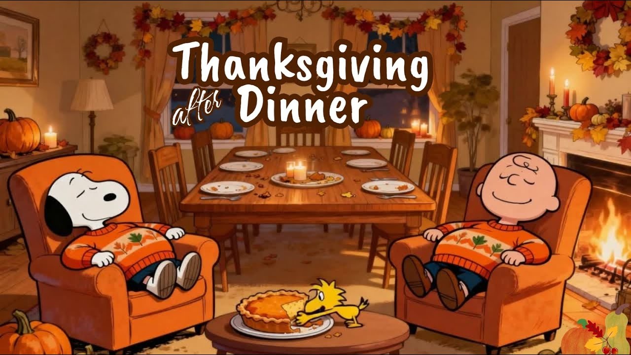 Snoopy & Charlie Brown Thanksgiving Jazz 🦃 Cozy Holiday Music for Gratitude & Relaxation 🍂