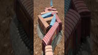 Extreme Crazy Train Crossing Through Bumpy Circle Railroad 💥 Funny BeamNG.Drive simulator #shorts