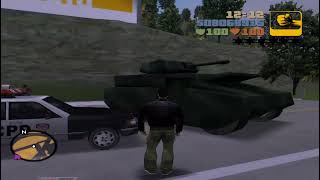 GTA 3 - Driving a Rhino Tank until Wasted! 6 Stars Wanted Level