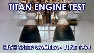 Titan Rocket Engine Test - 60fps High Speed Camera, 1964, Gemini Program, Titan II, LR-87