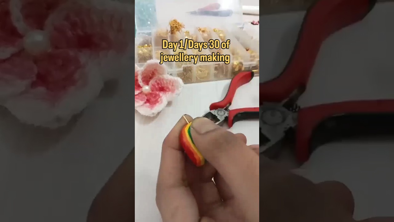 Day 1/Days 30 of jewellery making Air Dry Clay Rainbow 🌈 