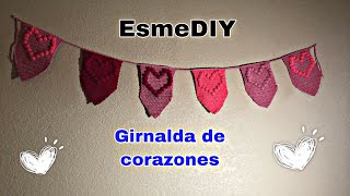 Girnalda a crochet con corazones parte 2