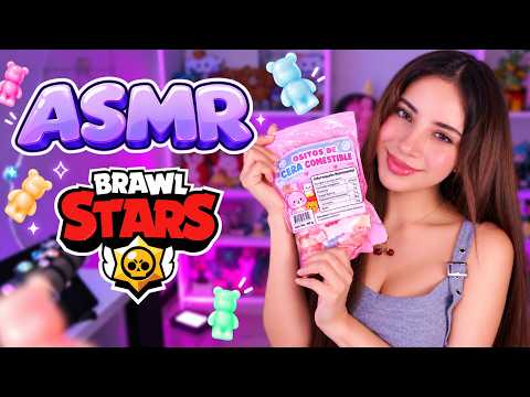 BRAWL STARS ASMR EATING WAX CANDIES! 😳🎧*Satisfying*