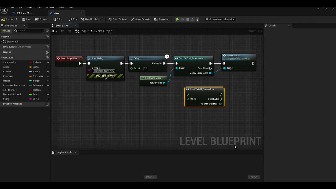 Ue5 blueprints tutorial 050 2 create a node cast to game mode class