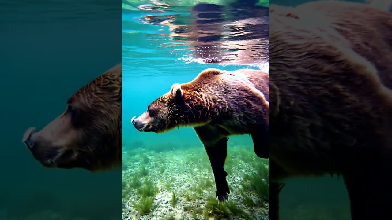 CAUGHT this BEAR swimming underwater! REAL or AI? 