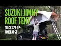 Suzuki Jimny - Quick timelapse setting up Roof Top Tent