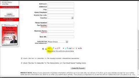 Turbo Training 2013 - Module 1 - Video 2 - How To Create An Ezine Articles Account