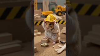 a hamster working like a construction worker #shorts