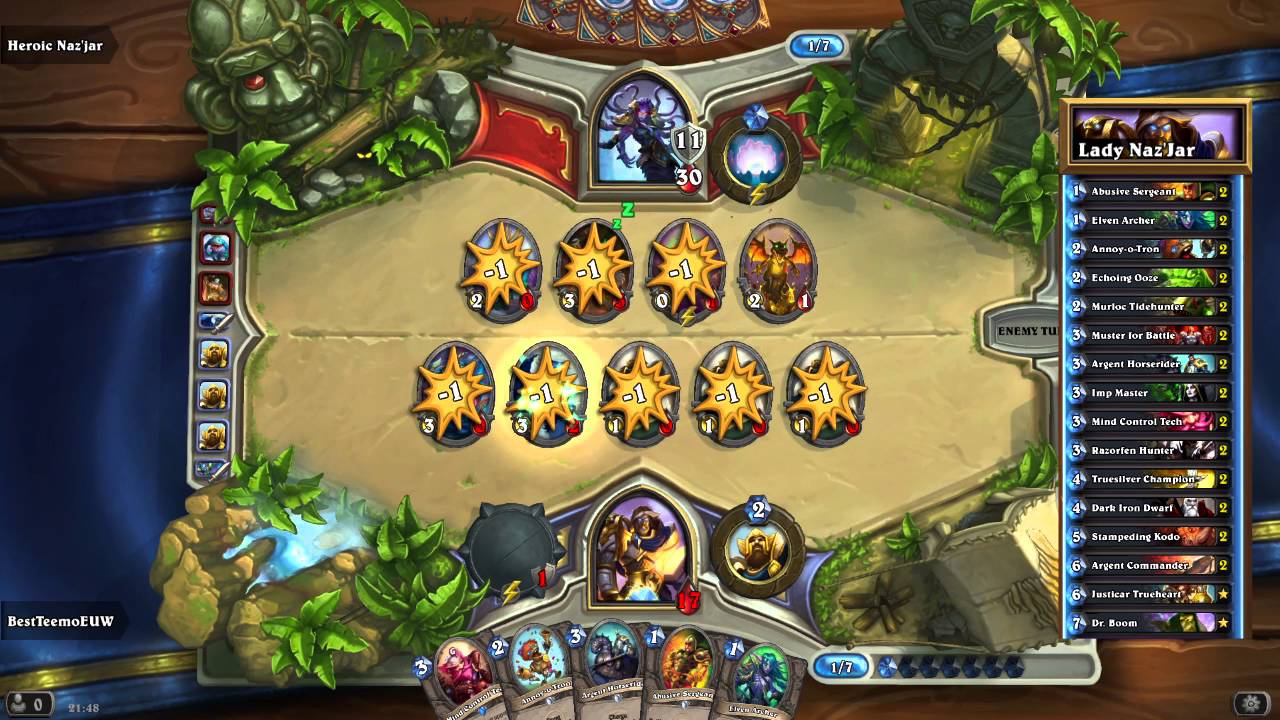 The League of Explorer: #9 Lady Naz'Jar (Heroic) Easiest Deck