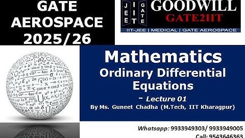 GATE Aerospace Engineering 2025/2026- Mathematics Lecture 01 GATE Aerospace lectures and Videos