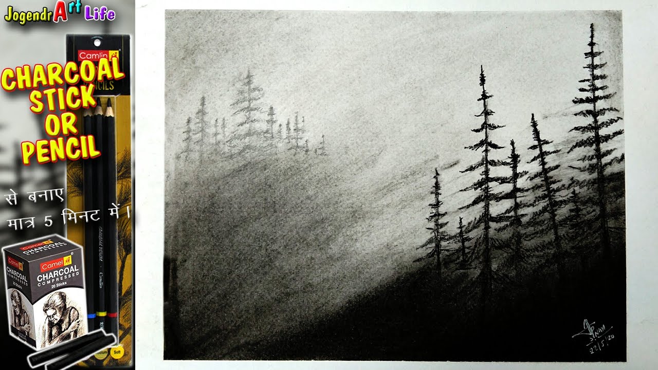 The Dark Forest Lake  Ink on A3 Paper  jo fox  adventures in art