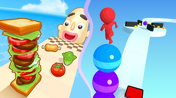 Sandwich Runner Vs Stack Rider Max Level Gameplay iOS,Android Walkthrough Mobile Game Update XIY2W0