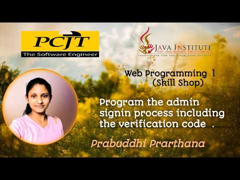 Task 40 || Program the admin sign in process including the verification code || Skill Shop