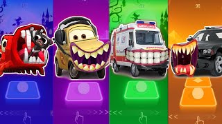 Boxy Boo Eater vs McQueen Eater Crab vs Ambulance Eater vs Police Car Eater | Tiles Hop screenshot 1
