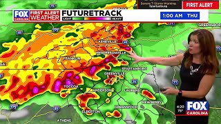 Threat of severe weather continues overnight and into the morning hours Thursday