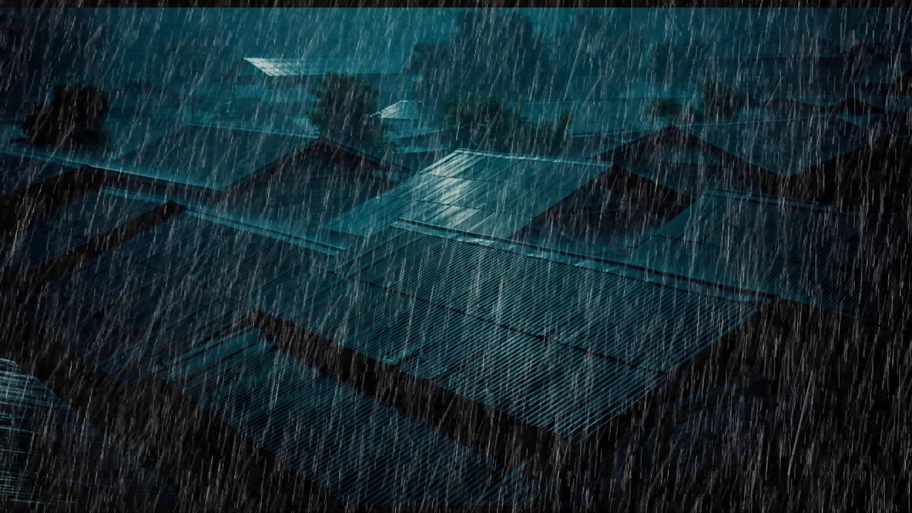 No Ads Rain Sounds for Sleeping - ASMR Heavy Storm Rain for Peaceful Sleep All Night