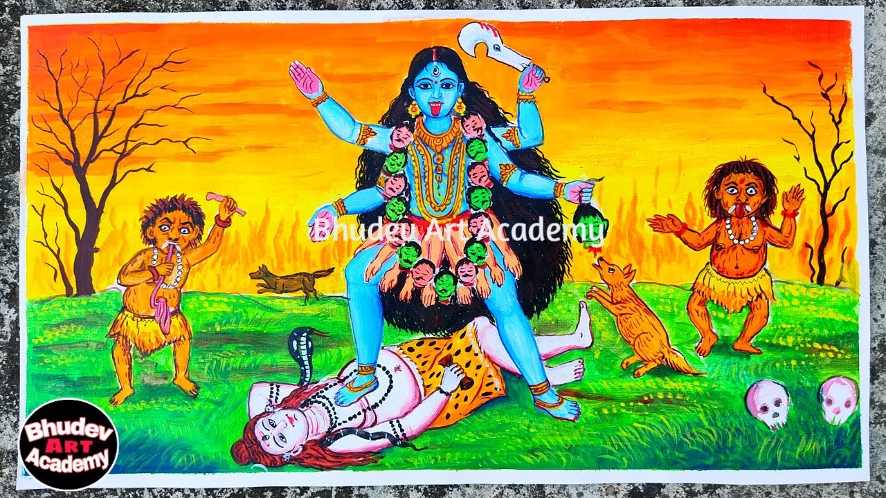 Maa Kali Drawing|Kali Puja Drawing|How To Draw Maa Kali Step By Step ...