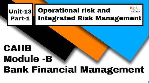 CAIIB BFM Module B Unit 13: Operational Risk and Integrated Risk Management - part 1