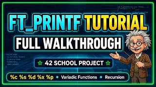 🚀 ft_printf at 42 Explained Like a Professor | Variadic Functions, Hexadecimal and Pointers