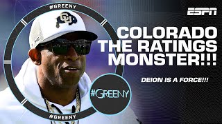 Colorado is still a RATINGS MONSTER \& Deion Sanders is a SINGULAR FORCE 📈 | #Greeny