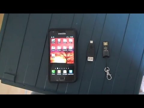 Samsung I9100 Galaxy S II - Micro USB On-The-Go Host OTG Adapter demo - YouTube