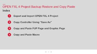 TV260903 OFXL4 Project Backup Restore and Copy Paste