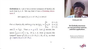 Hideyuki Ishi: On Cholesky structures on real symmetricmatrices and their applications