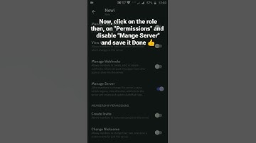 How to disable Manage Server permission in a role in Discord Mobile #roduz #discord #howto #role