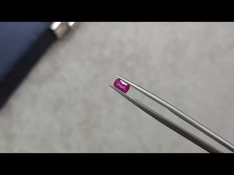 Rare untreated Pamir ruby in cushion cut 0.40 ct, Tajikistan  Video  № 1