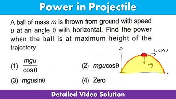 A ball of mass m is thrown from ground with speed u at an angle with horizontal. Find the power when