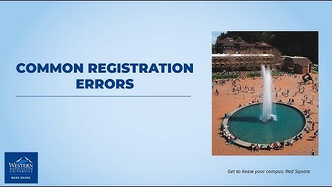 Common Registration Errors