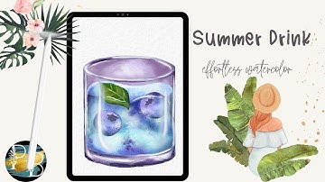 Paint Summer Drink Mojito with Procreate Watercolor Brushes in 10 Minutes