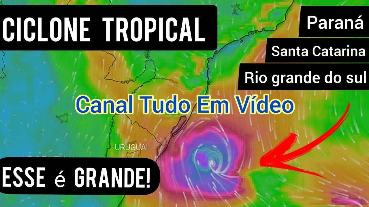 ATENÇÃO! CICLONE TROPICAL NO BRASIL PREPARE-SE RIO GRANDE DO SUL SANTA CATARINA E PARANÁ 01/02/2021.