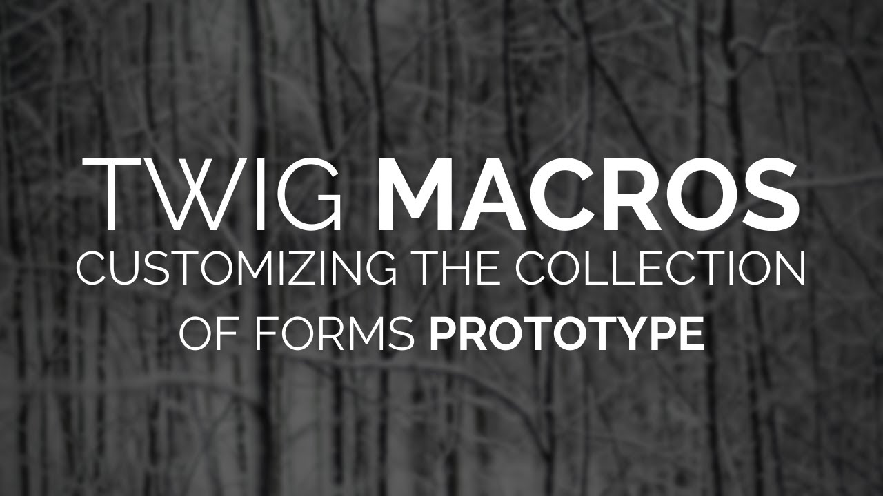 Twig Macros: Customize the form prototype for a set of forms