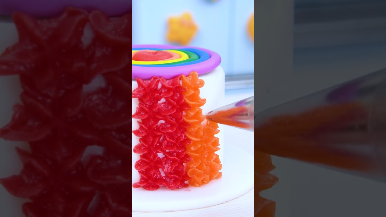 Colorful Miniature Rainbow Cake Decoration🌈 Satisfying ASMR | Mini Cake #shorts #asmr #miniature
