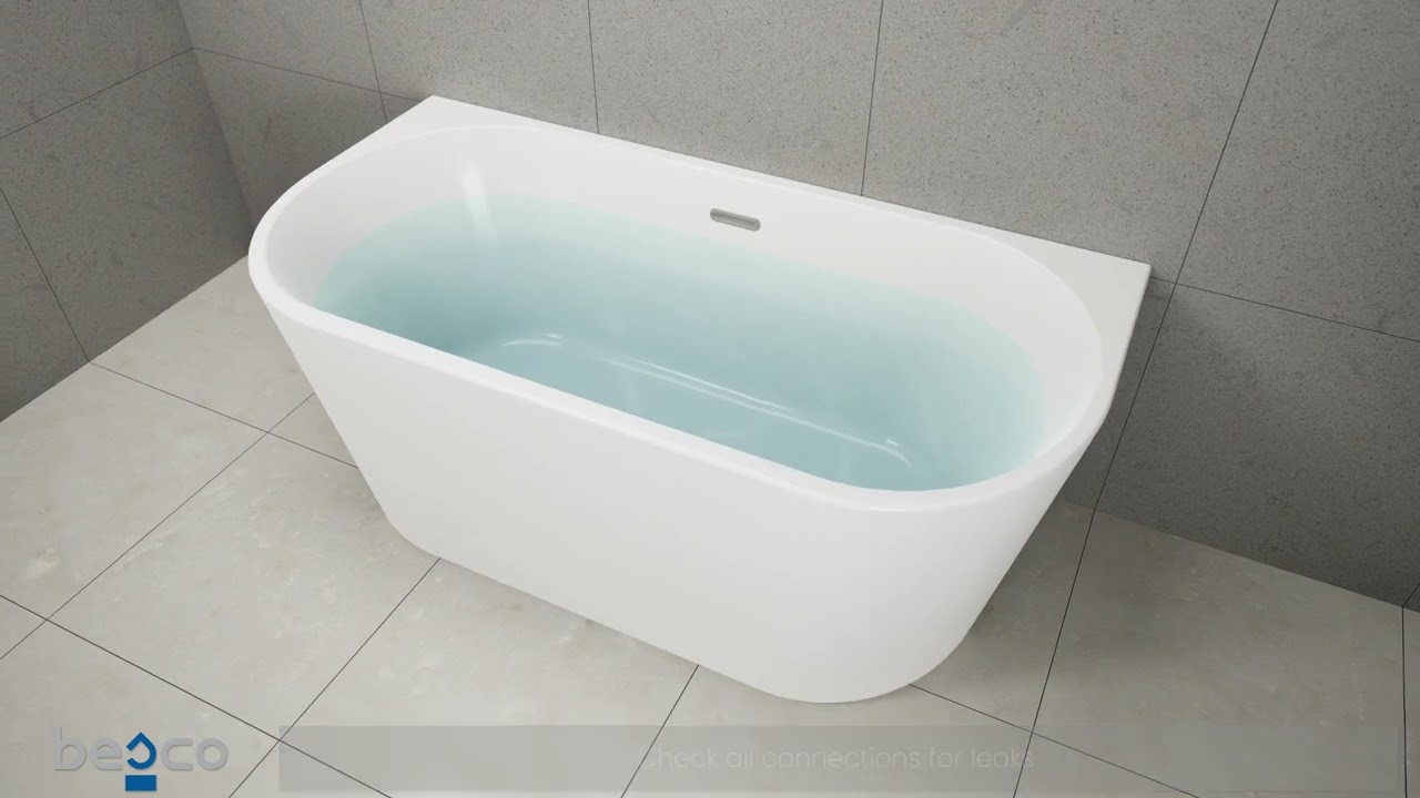 Assembly instructions for an Besco acrylic freestanding back-to-wall bathtub
