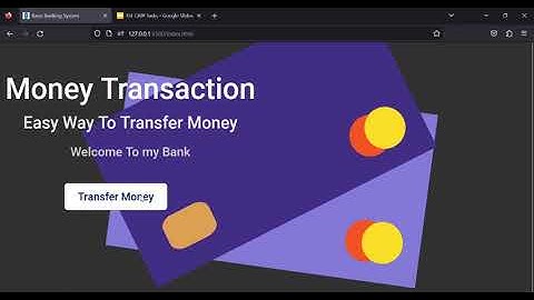 BASIC BANKING SYSTEM | Web development project | The Sparks Foundation