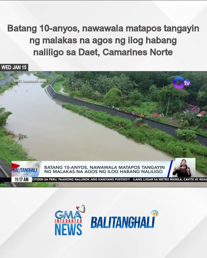 Batang 10-anyos, nawawala matapos tangayin ng malakas na agos ng ilog habang... | Balitanghali