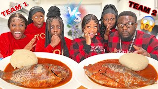 30 SECONDS RELAY SPEED EATING CHALLENGE ft PEPPER SOUP with FISH | The queens family