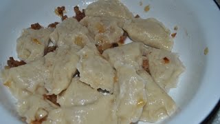 Вареники с картофелем и шкварками Вареники с картофелем и шкварками