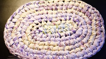 Crochet Oval Rag Rug Part 1, crochet continuous round oval rug. Crochet Rag Rug for Beginners.