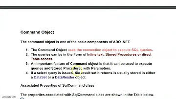 Command Object in ADO NET