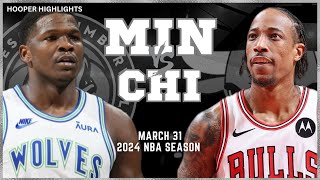 Minnesota Timberwolves vs Chicago Bulls Full Game Highlights | Mar 31 | 2024 NBA Season