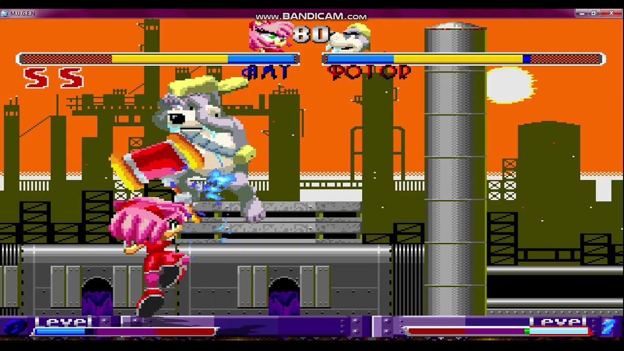 M.U.G.E.N SONIC FREEDOM FIGHTERS TOURNAMENT MATCH #1 AMY VS ROTOR