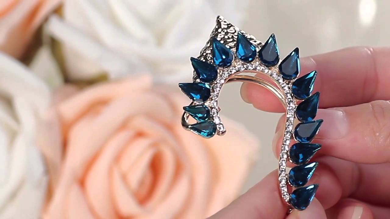 Punk Crystal Statement Ear Wrap Cuff Earring